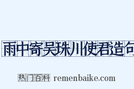雨中寄吴珠川使君造句是什么意思的图片